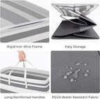 HomeHacks 2 Pack Large Laundry Baskets, Waterproof, Freestanding Laundry Hampers, Collapsible Clothes Hamper with Reinforced 