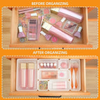 Kitchen Desk Drawer Organizers Storage for Office, Small Acrylic Vanity Trays Makeup for Drawer Bathroom Plastic Make up Orga