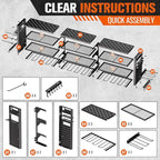 49.8" W Large Power Tool Organizer Wall Mount, Heavy Duty Tool Organizer with 14 cordless Drill Holder, 4 Layers Garage Organ