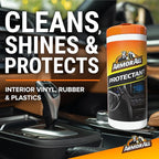 Armor All Protectant, Glass and Cleaning Wipes, Wipes for Car Interior and Car Exterior, 30 Count Each (Pack of 6)