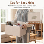StorageWorks Fabric Storage Bins for Shelves, Closet Organizers and Storage Baskets, Collapsible Storage Bins with Cutout Han