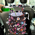 FLOCK THREE Leak-Proof Waterproof Car Trash Bag Foldable Multipurpose Trash bin Container Storage Cute Grocery Organizer Bag for Automotive Front or Back Seat in Cars SUVs and Trucks (Small Flowers)