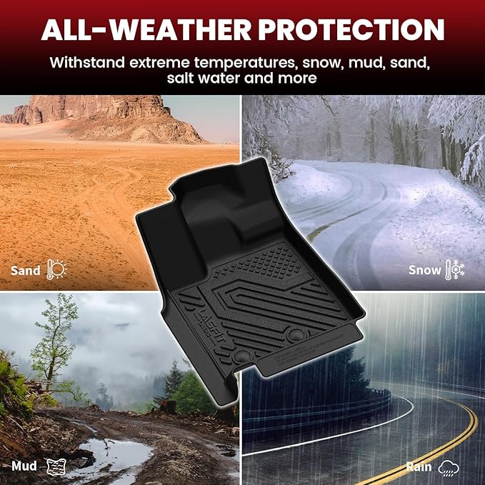 LASFIT Floor Mats & Seatback Mats & Cargo Mat for Nissan Armada 2025-2026 / Infiniti QX80 Fit 7seats (Not Fit 8 Seats), Custom Fit All Weather TPE Easy Clean Durable Floor Liners Car Mats,Black