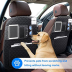 Back Seat Protector 2 Pack Fit For BMW 6Series Car Kick Mats with Touch Screen Tablet Holder Storage Organizer Waterproof Dirt Proof Faux Leather Auto Accessories for Kids (1 Pair Black)