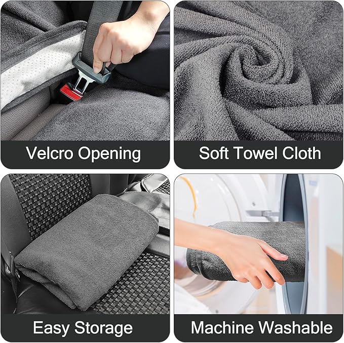 Waterproof Backseat Cover for Car Trucks Van SUV Jeep, Rear Bench Towel Seat Covers, Car Seat Protector for Gym Swimming, Uni