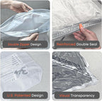 Vacbird Vacuum Seal Bags, 8 Pack 39" Vacuum Storage Bags with Rechargeable Cordless Pump for Space-Saving Compression of Clot
