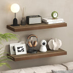 Furinno TANNA Floating Shelves for Wall Set of 2, 12 x 35 Wall Shelf, Wall Mounted Floating Shelf with Invisible Bracket, 2-i