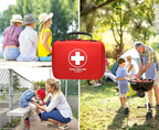 Compact First Aid Kit (228pcs) Designed for Family Emergency Care. Waterproof EVA Case and Bag is Ideal for The Car, Home, Bo