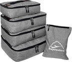 5 Set Packing Cubes for Travel Large Suitcase Luggage Organizer Bags Travel Accessories Vacation 4 Cubes 1 Laundry Pouch Bag