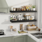 40 Inch Floating Shelves, 12" Deep Floating Shelf Wall Mounted, 40" Wall Shelves, Rustic Deep Bookshelf, Extra Deeper & Thick