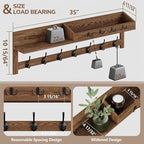 AMBIRD Coat Rack Wall Mount, 35 inch Large Wall Hooks with Shelf, Entryway Shelf with 7 Dual Coat Hooks 4 Key Hooks Mail Orga