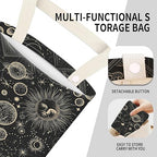Car Garbage Can, Seat Back Hanging Cute Car Trash Can Bag, Car Organizer and Storage Bag for Travelling, Outdoor Black Golden Universe