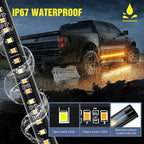 Nilight Truck LED Running Board Lights 2PCS 70 Inch LED Side Maker Light with 216 LEDs White Courtesy Light & Sequential Amber Turn Signal Lighting Strips for Extended & Crew Cab Trucks Pickup