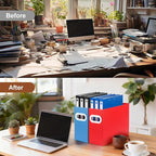 Colorful Cardboard File Organizer, Storage Box for Hanging File Folders Letter Size, Portable Document Organizer with Handle 