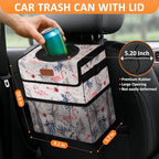 Cute Car Trash Can, Car Accessories for Women Interior Can Trash Bag Hanging Automotive Garbage Cans Pink Flamingo