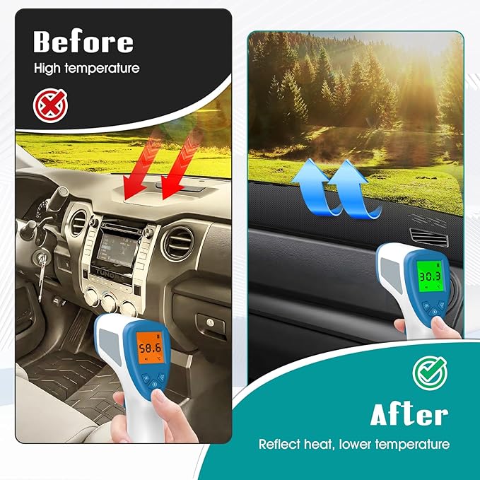 FIILINES Dash Cover for 2014-2021 Toyota Tundra, Dashboard Mat Accessories Dash Cover Sunshade Nonslip Mesh Protector No Glar
