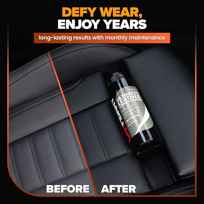 Leather Couch Conditioner & Restorer - Full Leather Restore & Conditioning Kit with Applicator Pad for Car Seats, Couch, Furn