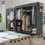 CAPHAUS 67-Inch Heavy-Duty Clothing Rack with Cover, 25MM Steel Tube Portable Closet Wardrobe, 520LB Capacity Metal Frame Clo