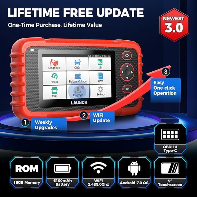 OBD2 Scanner LAUNCH CRP129X V3.0 Elite Scan Tool, Upgrade of CRP123X, 12 Reset Services, ABS/SRS/Transmission/Check Engine
