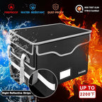 DocSafe Fireproof Document Box with Lock,File Storage Organizer with Pockets,Collapsible Portable File Box Home Office Safe F