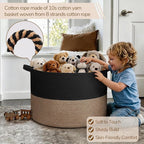 INDRESSME 115L Extra Large Storage Baskets for Organizing, Blanket Basket Living Room Dog Toy Bin, Wicker Storage Woven Laund