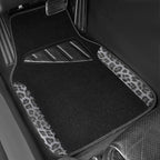 CAR PASS Waterproof Universal Car Floor Mats, Leopard Print Car Mats Fit for SUV,Vans,sedans, Trucks,Set of 4pcs Car Carpet w