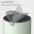 EKO Fandy 0.58 Gal/2.2L Mini Trash Can with Lid, Swing-Top Desktop Trash Can for Bathroom, Countertop, Vanity, Desk or Office, Small Garbage Bin (Sage)