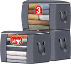 Fab totes 24 Gallons Clothes Storage, Foldable Thick Fabric Blanket Storage Bags, Containers for Organizing Bedroom, Closet, 