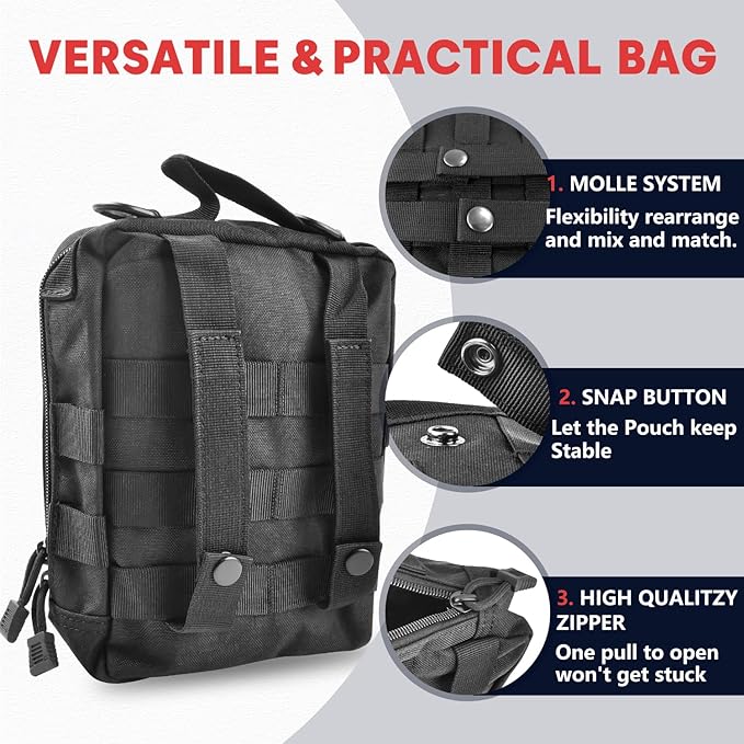 Tactical Seat Back Organizer, Molle Seat Back Organizer Panel With 5 Detachable Multi-Purpose Molle Pouch Fits Car Truck SUV Ford Jeep