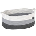 Optish Dog Toy Basket, Toy Box and Bin for Dog Cat Storage, 19.7" X 11" X 7.9" (30L) Large Woven Basket for Blanket Storage, 