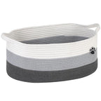 Optish Dog Toy Basket, Toy Box and Bin for Dog Cat Storage, 19.7" X 11" X 7.9" (30L) Large Woven Basket for Blanket Storage, 