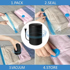Vacuum Storage Bags with Electric Pump, Space Saver Vacuum Seal Bags with Pump, Sealer Compression for Clothes, Comforters, B