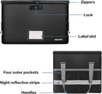 ENGPOW File Box with Lock,Fireproof Document Box with Zipper＆Pockets,Collapsible File Organizer Filing Storage Cabinet with H
