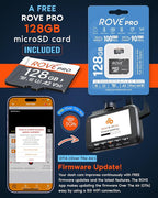 ROVE R2-4K DUAL Dash Cam Front and Rear, STARVIS 2 Sensor, FREE 128GB Card Included, 5G WiFi - up to 20MB/s Fastest Download 