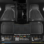 CAR PASS Heavy Duty Rubber Floor Mats for Car, Waterproof Liner Deep Dish Car Mats Full Sets, Universal Trim to Fit for SUV Truck Sedans Vans, All Weather Automotive Floor Mats 3pcs, Black and Gray