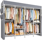 Raybee Clothes Rack with Cover,1150LBS Heavy Duty Clothing Rack for Hanging Clothes,Adjustable Portable,18" D x 76" W x 77" H