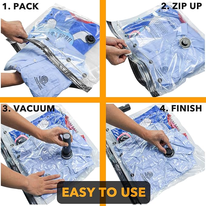 SpaceAid Travel Vacuum Bags for Luggage with Electric Pump, 18 Pack Vacuum Seal Bags for Clothing Travel, Space Saver Compres