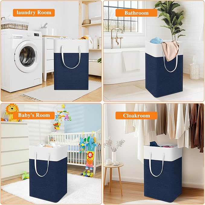 TasticTotes laundry basket 3-Pack, laundry hamper, Hamper with handles, collapsible laundry baskets, Waterproof dirty clothes