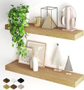 Fun Memories Floating Shelves for Wall, 32Inch Floating Shelves Set of 2, Hanging Shelf with Invisible Brackets, Wood Shelves