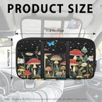 Mushroom Theme Sun Visor Organizer for Trucks,Card Sleeve Pocket with Multi-Pocket Zipper, Auto Interior Accessories Pocket Organizer