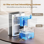 Home Dehumidifier with Drain Hose, (950 sq.ft) 95oz Quiet dehumidifier for Bathroom Bedroom, with Air Reusable Filter Indoor 