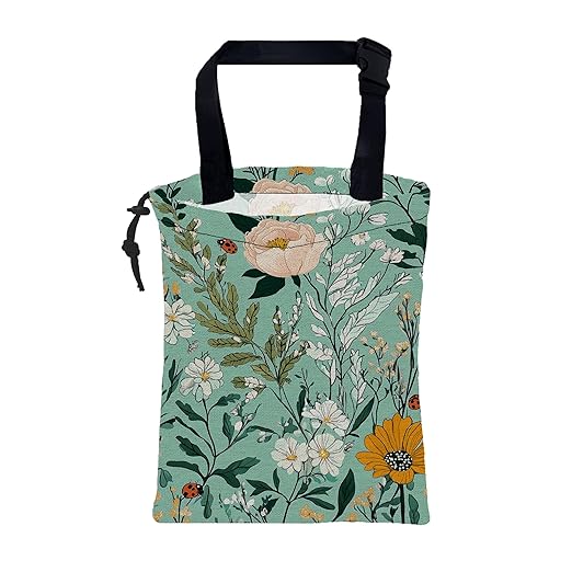 Car Garbage Bag Watercolor Floral and Green Leaves Drawstring Car Trash Bag Hanging for Back Seat with Adjustable Buckle Canvas Vehicle Trash Can Easy-to-Install