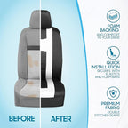 carXS Seat Covers for Cars Full Set, Black & White Car Seat Covers with Matching Rear Bench Cover, Universal Fit for Most Aut