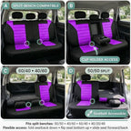 FH Group Automotive Car Seat Covers Rear Set Premium 3D Air Mesh Seat Covers, Airbag Compatible and Split Bench Cover Univers
