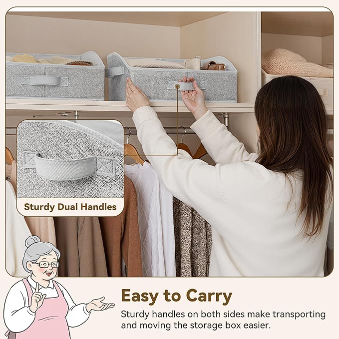 GRANNY SAYS Purse Organizer for Closet, Trapezoid Storage Bins, Closet Organizers and Storage, Decorative Storage Baskets for