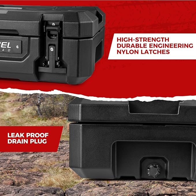 RUGCEL 58L Waterproof Dry Box - Heavy-Duty Overland & Off-Road Storage Case for Car Camping Equipment, Roof Gear & Vehicle Luggage