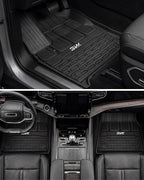 3W Floor Mats & Cargo Liner for Jeep Wagoneer 2022-2026 7-Seat (NOT for 8-Seat/L/S)， with 2nd Row Bench Seat All Weather Protection TPE Full Set Automotive Mat Car Floor Liners Accessories, Black