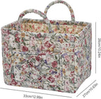 Boho Fabric Storage Basket, Large Capacity Laundry Basket, 12.2'' x 10.23'' x 10.23'' Collapsible Laundry Hamper with Easy Ca