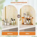 Sezanrpt 2 Tier Acrylic Corner Shelf Organizer Storage 9.5x9.5x8 Inch, Orange Countertop Corner Shelf for Bathroom, Kitchen, 