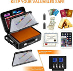 BALAPERI Fireproof Document Box with Fireproof Zipper,File Organizer Hard Case with Lock,Portable Document Safe for Important